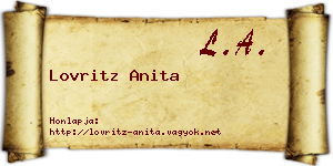 Lovritz Anita névjegykártya